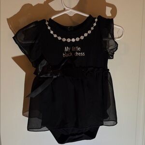 Stephan Baby Black Dress with Sheer Sleeves